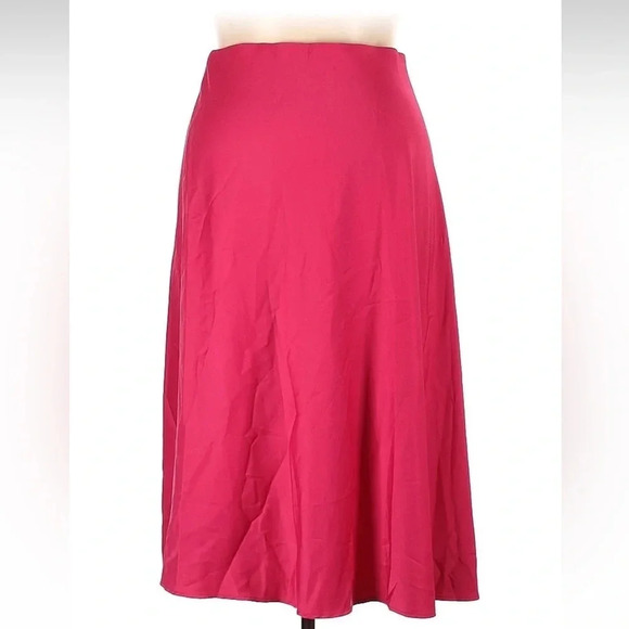Eloquii Dark Pink Satin Midi Pull On Skirt Plus Size 26W - Picture 2 of 5
